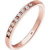 DIAMORE Elli DIAMONDS Anello Donne Classico Nobile con Diamante (0,08 ct.) in Argento Sterling 925