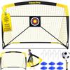 Happy Jump 2 Porte da Calcio 213x152 CM - Con Pallone, Bersaglio, Pompa e Coni | Rete Pieghevole da Giardino per Allenamento Outdoor e Idea Regalo