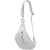 SH Leder ® borsa in vera pelle marsupio donna uomo unisex borsa da cintura per festival viaggi marsupio crossbody bag di medie dimensioni donna borsa in pelle 32x17cm Marie G528, bianco, M