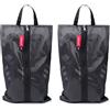 pack all Sacchetti per scarpe resistenti all'acqua Plus per viaggi, organizer per scarpe con cerniera, Confezione da 2 Plus-Black, Confezione da 2 sacchetti per scarpe Plus-black