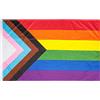PHENO FLAGS Bandiera Progress 90x150 cm con occhielli in ottone - Bandiera LGBTQ resistente alle intemperie per asta della bandiera - 100% poliestere