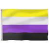 PHENO FLAGS Bandiere Bandiera del Non-Binario, Resistente alle intemperie con 2 Occhielli in Metallo - Bandiera Colorata Non binaria 90 x 150 cm, Quattro Colori