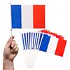 PHENO FLAGS Bandierina della Francia - Bandiera francese 12,7 x 20,32 cm - Bandiera con asta di 30cm - 10 bandierine per ogni set - poliestere