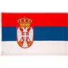 PHENO FLAGS Bandiera Serbia 90x150cm - serba - resistente alle intemperie - con occhielli in ottone, 100% poliestere, cuciture doppie robuste e colori vivaci - ideale per gli amanti delle bandiere