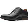 Clarks Becken Cap, Scarpe stringate derby Uomo, Black Leather, 44 EU