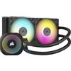 CORSAIR iCUE LINK TITAN 240 RX RGB Raffreddatore CPU a Liquido - 240mm AIO - 2x RX120 Ventole RGB Incluse - Adatto a Intel LGA 1851/1700, AMD AM5/AM4 - Hub di Sistema iCUE LINK Incluso - Nero