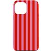 Aesthetic Retro Patterns Custodia per iPhone 13 Pro Max Motivo a righe geometriche retrò rosa e rosso