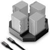 NEEWER Caricabatterie NP-F970 a 4 Canali per Batteria Videocamera NP-F550 NP-F750, Ricarica Rapida PD 100W, Caricatore Batteria NPF con Display OLED e Cavo di Ricarica Rapida USB C a USB C 100W, NW-F4