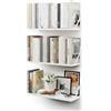 CASSA HOME DECOR CASSA TOKO Mensole a Sospensione da Parete Set di 3, Libreria per Camera da Letto, Soggiorno, Ufficio, Bagno, Cucina Rustico in Legno con Staffa in Metallo (Bianco)