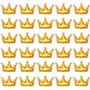 PATIKIL 100Pz Toppe Decorative a Forma Crown Cucire, Toppe Adesive per Tessuti Cucire Lucide a Forma Crown Tessuto Imbottito Pu per Creazioni Fai da Te Scrapbooking Casa, Oro