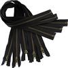 Aerzetix - C61410 - Set di 5 Cerniere separabili 60cm in Metallo - Cerniera Lampo - Nero - Cucito pelletteria Borsa Vestiti Pantaloni merceria cursore tiretto