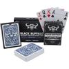 Black Buffalo Playing Cards - Carta da poker impermeabile in plastica - 4 caratteri veri con indice Jumbo - Confezione doppia nero e blu