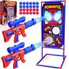 Mirthigig Tiro Bersaglio Giochi Bambino 3 4 5 6 7 8 9 Anni, 2 Pistole Air con Mira|4 Bersagli|24 Palline Schiuma, Giocattolo Gioco Bambini Giochi Esterno Giardino Regalo Bambino 3-10 Anni Maschio di Pasqua