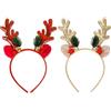 Shalwinn Cerchietto natalizio per capelli, 2 pezzi, per bambini, adulti, corna di cervo con orecchie, per feste di Natale, cosplay