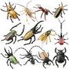TOYMANY Set di 12 statuette realistiche per insetti, in plastica, per feste a tema, per Halloween, per Natale, compleanno, per bambini