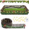 YUYWWAN Mini Recinzione in Legno, Recinzione da Giardino in Miniatura, Recinziones in Miniatura con Luce a LED, 200 cm Luci fatate in Miniaturas, Mini LED a Batteria, Bambole Miniatures Accessori (B)