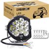 RIGIDON 1x Faro da Lavoro Led, 7 Pollici 75W 7500 Lumen Barra Led Fuoristrada, 12V 24V Rotonde Luci di Lavoro, Per Auto Camion ATV 4x4 Veicoli Offroad, Impermeabile 6000K Bianco Faretti Fendinebbia