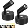 AOOTE Interno Lampade Camper, 2 pezzi 12v Letto Lampada di Lettura, 3-Colori Luce LED Camper Dimmerabile, con Porta di Ricarica USB e TYPE-C, con Interruttore Touch, per Roulotte, Camion, Camera Letto