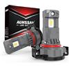 AUHSSAN Lampadine 5202 LED, 80W 16000LM Fari LED 9009 5202 PS24WFF PS19W, 6000K Bianco Lampadine LED per Fari Antinebbia, 400% Più Luminoso Wireless Non Polarità Mini Lampadine Auto Sostituzione, 2Pezzi
