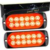 RIGIDON 2x 12 LED lampada di emergenza strobo barra led faretti fendinebbia | 12V 24V, 4,3 pollici, senza interruttore, rosso, impermeabile, per auto fuoristrada camion UTE ATV trattori barca 4x4 veicoli