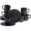 Creatable, 33044 Serie Soft Touch Black, set di stoviglie per 6 persone, set espresso in gres, lavabile in lavastoviglie e microonde, made in Europe