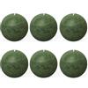 Spaas 6x Candela a sfera in stile rustico 80 mm 24 ore, verde scuro