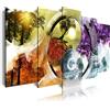 DekoArte 460 - Quadri moderni Stampa di Immagini Artistica Digitalizzata | Tela Decorativa Per Soggiorno o Stanza da letto | Stile Paesaggio Ying Yang Quattro Stagione dell'anno | 5 Pezzi 150 x 80 cm