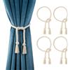 VINATO 4 Pezzi Ferma Tenda, Fermatende Corda in Cotone da 100CM, Corda Intrecciato a mano Stile Bohémien, Decorazione di Tende per Camere da Letto Soggiorni Uffici