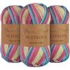 Utopia Crafts Re-Colour Ombre - Gomitolo di filato per lavoro a maglia e uncinetto, 3 pezzi, 100 g (mix tropicale)