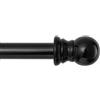 TALITARE Bastone per tenda nero con terminali rotondi, staffe di montaggio, set per finestra e camera da letto, da 76 a 221 cm
