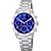 Festina Orologio Bambino Bambina Analogico Acciaio Inossidabile 316L Argento - Quarzo Cronografo - Vetro minerale resistente - Impermeabile 5 ATM F20345/2 - Junior Collection