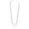 Breil, Collezione Moonlight, Collana Donna, Collana Multifilo in Acciaio Lucido, con Tre Catene di Lunghezze Diverse e Pendente di Perla, Chiusura a Gancio, Lunghezza Regolabile 39-45 cm