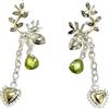Costumeteers Orecchini da donna con nodo d'amore algerino Casino Royale Bond Girl 007 stile argento foglia e cuore orecchini pendenti lunghi 45 mm gioielli in acciaio inossidabile