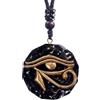 RMYSUM Collana di Protezione con Occhio di Horus in Ossidiana Orgone, Ciondolo con Occhio di Horus for Donne E Uomini,Ossidiana Nera