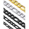 Suplight Collana a Maglia Figaro in Acciaio Inossidabile Placcato Nero da 6 mmcollana catena figaro ipoallergenica Solida e Resistente per Uomo Ragazzo 61 cm