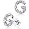 Silvora Orecchini Donna 26 Lettere in Argetno Sterling 925 S925 Orecchini Iniziale Nome AAA Zirconi intarsiati Alfabeto dalla A alla Z Minimalista Confezione Regalo Delicato