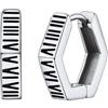 FOCALOOK Orecchini Huggie vichinghi uomo in acciaio inossidabile orecchini huggie esagono con numeri romani orecchini uomo huggie hoops per uomo e donna Hip hop orecchini acciaio uomo
