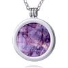 Morella Collana Donna 70 cm Acciaio Inossidabile con Coins Moneta amuleto Ciondolo Chakra Rotondo 33 mm Gemma Pietra preziosa Ametista in Sacchetto di Velluto