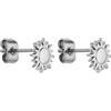 Purelei Orecchini da Donna in Acciaio Inossidabile Placcato Oro 18 Carati, Con Filigrana Leggera (7,5 mm), Abalone