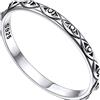 FOCALOOK Anello Argento 925 Donna Occhio Malvagio Vintage, Sottile Semplice Fedina Misura 22 per Donna e Ragazza