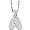 Richsteel Bubble Lettera A Platino Lettera A Ciondolo con Collana di grano con scatola regalo per donne e ragazze