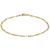 CARISSIMA Bracciale da donna in oro giallo 9 ct con catena Figaro forata da 3,2 mm e taglio diamante, 18 cm