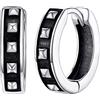 Silvora Orecchini a 10mm Cerchio Piccolo Argento S925 con Simbolo Infinito/Rune/Teschio/Celtico/Occhio di Horus Colore Argento Retrò Gioielli Regalo