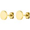 Purelei Orecchini Coin (oro, argento), Orecchini a lobo da donna e da uomo in acciaio inossidabile, Piccoli orecchini rotondi unisex resistenti, diametro 7,5 mm (Oro)