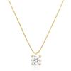 Louis Ciocchetti dal 1887 Collana Argento 925 con Punto Luce Zircone 5A da 70mm, catena colore oro, Regolabile, Elegante e Raffinata, Made in