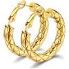 Bestyle Orecchini Donna Oro a Cerchio Attorcigliati in Acciaio Inossidabile Orecchini Donna Cerchio Intrecciato 30mm Placcato Oro Confezione Regalo