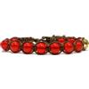 Samsara Bracciale Tibetano Shamballa con Agata Rossa, Cordino in Cotone Cerato Regolabile 18,5-22,5 cm, Charm in Bronzo, Accessorio Unisex Ispirato alla Tradizione Buddista
