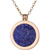 Morella Collana Donna 70 cm Acciaio Inossidabile Oro con Coins Moneta amuleto Ciondolo Chakra Rotondo 33 mm Gemma Pietra preziosa lapislazzuli in Sacchetto di Velluto