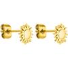 Purelei Eleganti Orecchini a Sole da Donna - Placcati in Oro 18K, Acciaio Inox, Delicato & Leggero (7,5 mm), normale, Acciaio inossidabile, abalone
