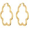 Purelei® Orecchini eleganti a forma di fiore, placcati in oro 18 carati, in acciaio inox (41 mm), Normal, Acciaio inossidabile, Abalone